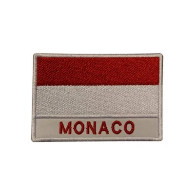 Image of Monaco National Flag Embroidered Iron on Patch Sew Badge for Clothes etc