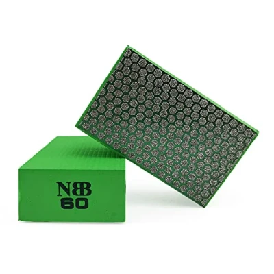 Image of NBB Diamond Sanding/Polishing Pad Hand Buffing Sanding Block with Foam Sponge Backing for and Grinding Sharp Edges Plane of Granite Marble Stone Glass Ceramic (1, 60#H)