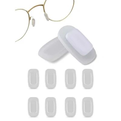 Image of Premium Grade Soft Silicone Nose Pads Rectangle Shaped Slide Push in 11mm 3 Pairs, 5 Pairs or 10 Size 10.4mm x 6mm for Sunglasses Eyeglasses by Sports World Vision