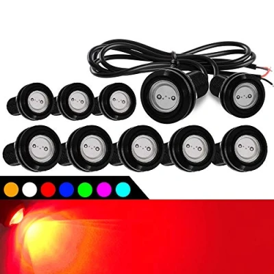 Image of 10pcs High Power 9W 18mm Eagle Eye LED Light DRL Fog Motorcycle Daytime Running Lights Tail Backup Car Motor Clearance Marker Lights(Red)