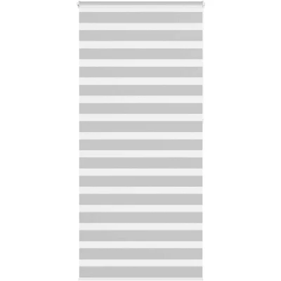 Image of vidaXL Zebra Blind Light Grey 100x230 cm Fabric Width 95.9 Polyester