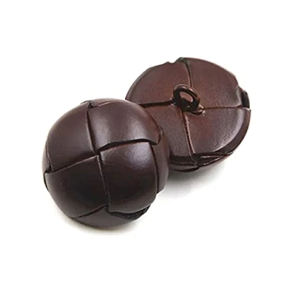 Image of Buttons for Sewing Versatile and Craft Buttons,Button,Buttons sewing, 5pcs Leather Covered 15mm 26mm Black Brown Button Clothing Accessories, Brown, 15mm(Brown,15mm)