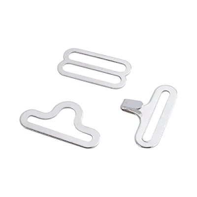 Image of TOPINCN 50 Sets Bow Tie Hardware Cravat Clip Electroplated Metal Adjustable Hook Fastener for Necktie Strap Silver Color