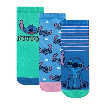 Image of Disney Lilo and Stitch Socks 3 Pack &amp; Girls of Cotton for Multicolour 13