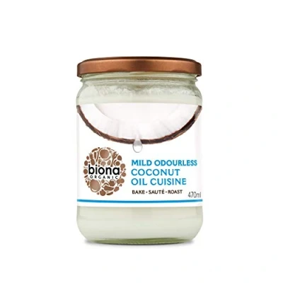 Image of Biona Organic Coconut Oil 470ml Cuisine Mild &amp; Odourless Dairy Free, Naturally Vegan Ketogenic and 100% Natural For Cooking, Roasting Baking