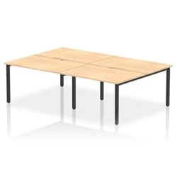Image of Evolve Plus 1200mm B2B 4 Person Bench Desk Maple Top Black Frame