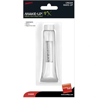 Image of Smiffys Make Up FX, Aqua Cream Up, White 28ml/1oz Tube, Cosmetics and Disguises Fancy Dress, Cosmetic Dress &amp; Disguises.