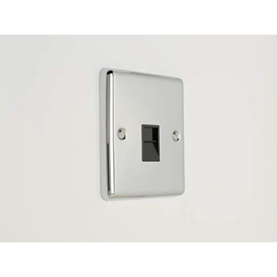Image of Enhance Decorative Telephone Master Polished Chrome Finish With White Trim