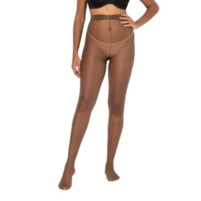 Image of Ulla Popken Women&#039;s Strumpfhose, Helanca qualität, 20den, Matt Quality 20 Denier Tights, Brown, 48 50