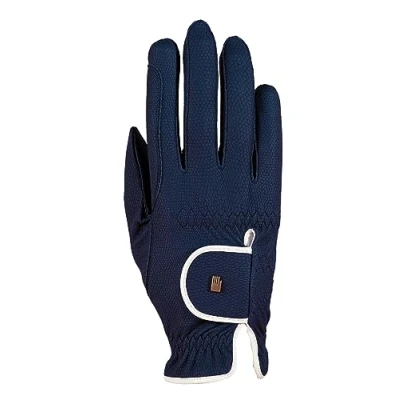 Image of Roeckl Sports equestrian gloves LONA, ladies summer riding glove, navy/white 7
