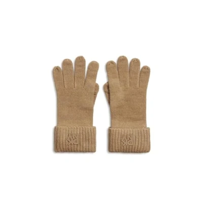 Image of DKNY Finger Patch Logo Super Soft Glove Cold Weather, Truffle, One Size