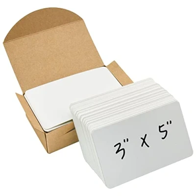 Image of VANRA 300PCS Blank Index Cards 3x5 inches Note Thick 110lb Cardstock Flash Cards, Unruled Study for School Learning, Office (White, inches)