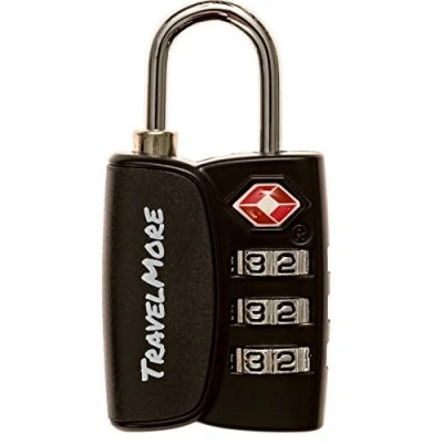 Image of 1 Pack TSA Approved 3 Digit Luggage Lock with Open Alert Indicator for Travel Suitcases &amp; Baggage Black