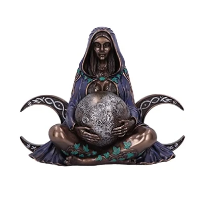 Image of Nemesis Now Triple Moon Goddess Figurine, Bronze, 36cm, Beautifully Sculpted Design, Ornament, Wiccan Giftware, Cast in the Finest Resin, Expertly Hand Painted