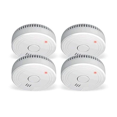 Image of ELRO FS1801 smoke detector complies with European standard EN14604 4 pieces, pack of 4, White
