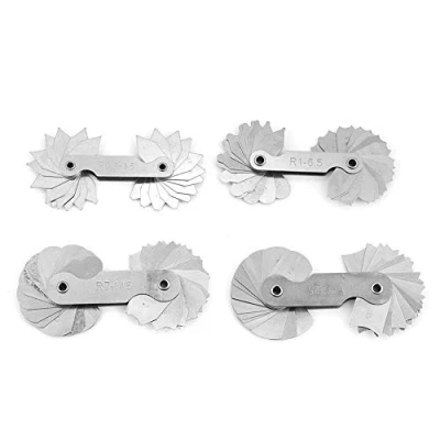 Image of 4Pcs Stainless Steel Radius Gauge Fillet Measuring Tool R0.3 1.5/ R1 6.5/ R7 14.5/R15 25