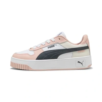 Image of PUMA Women&#039;s Carina Street Sneaker, White Strong Gray Rose Quartz, 8.5 UK