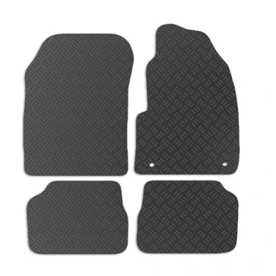 Image of Carsio Rubber Car Mats For Peugeot e208 &amp; e2008 2020+ Onwards Tailored Fit Floor Mat Set Complete Accessory Black Custom Fitted All Weather Heavy Duty, Anti Slip Backing with Clips