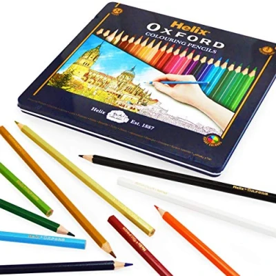 Image of Helix Oxford Colouring Pencils in Metal Tin (Pack of 24)