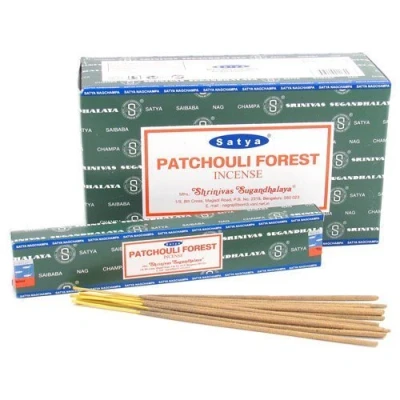 Image of Nag Champa Patchouli Forest Incense Sticks, Box of 12 Packs by Sticks &amp; Cones