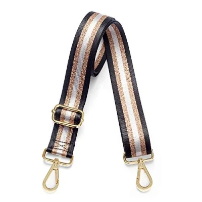 Image of Kolti Purse Strap Replacement Crossbody Handbag Stripe Wide Adjustable, Gold Buckle 30