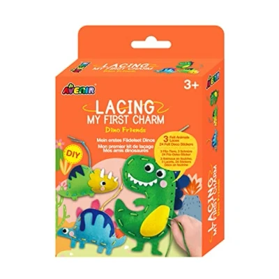 Image of Avenir My First Lacing Kit Dino Friends Improve Sewing and Stitching Skills Creative Fun for Kids 3+ (CH211798)