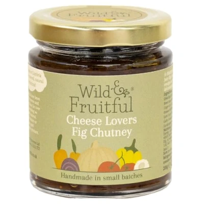 Image of Wild &amp; Fruitful Cheese Lovers Fig Chutney 200g Jar Caramelised Onion with Orange Cinnamon Hand Made in Cumbria