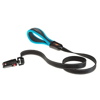 Image of Ferplast ERGOFLUO G Dog Lead MATIC Automatic Closure Technology Soft Padding Reflective &amp; Anti Abrasion Extra Resistant Seams Italian Design 120 x 2 cm, Blue