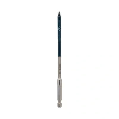 Image of Bosch Professional 2608595481 Selfcut Speed Flat Drill Bit, Hex Shank, 6mm x 152mm, Blue
