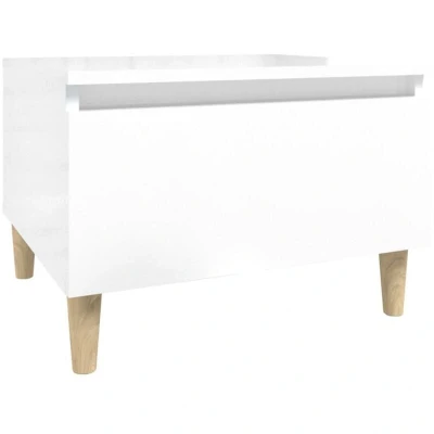 Image of vidaXL Side Table High Gloss White 50x46x35 cm Engineered Wood