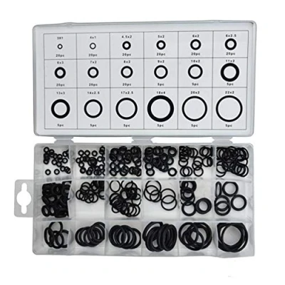 Image of Nitrile Rubber O Ring Sealing Gasket Assortment Kit for Plumbing,Automotive Washer, Pack of 225pcs in 18 Popular Metric Sizes