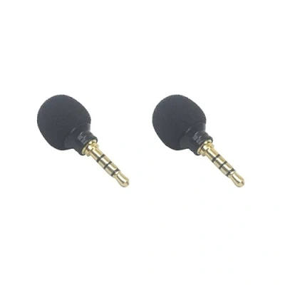 Image of 2 set of 3.5mm Mini Stereo Microphone Mic Mobile Phone Laptop Recording Small