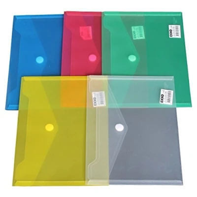 Image of HFP Exxo Document Holder with Velcro Fastening, A5, Landscape, Pack of 10, Polypropylene Plastic, 250 x 180 mm Assorted Colours