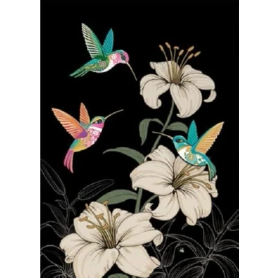 Image of Bug Art Blank Greeting Card Jewel Range Three Hummingbirds