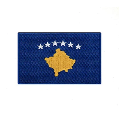 Image of Kosovo National Country Flag Iron Sew on Embroidered Patch