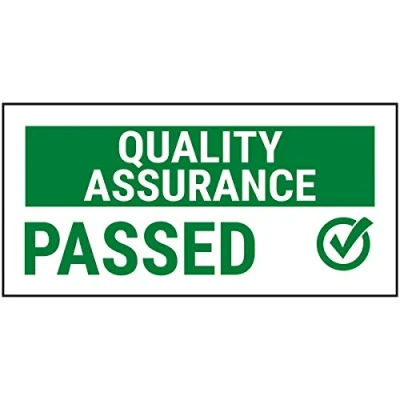 Image of V Safety Quality Assurance Passed Sticker 51x25mm (Roll of 250)