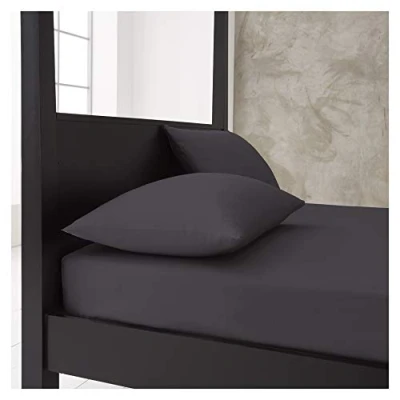 Image of Gaveno Cavailia Super Soft Plain Dyed Diamond Housewife Pillow Cases [ 48 x 74 Cm Charcoal ]