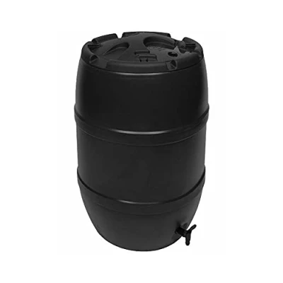 Image of 120L Black Standard Water Butt, Rain Barrel Collection, Including Lockable Lid and Easy Twist Tap (Stand Not Included)