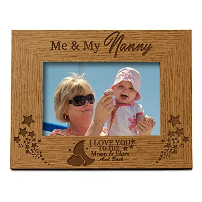 Image of ukgiftstoreonline Me and My Nanny Love You To The Moon Photo Frame Gift (5 x 7 Inch)