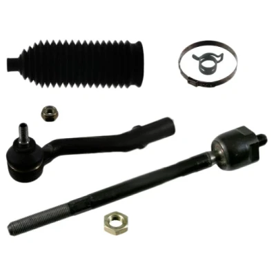 Image of 3812E1, 3812E1S2, 381755, 381755S2, 406669 Tie Rod FEBI BILSTEIN 38900 Front Axle Left with clamps, steering bellow BMTS Turbo NEW