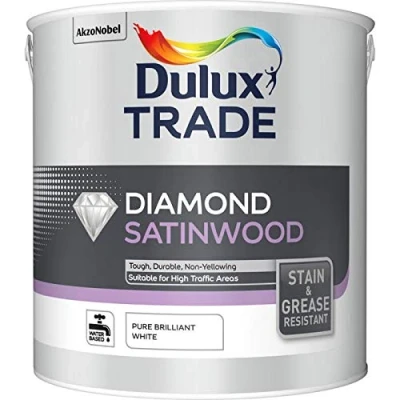 Image of Dulux Trade 2.5L White Satin Wood Paint