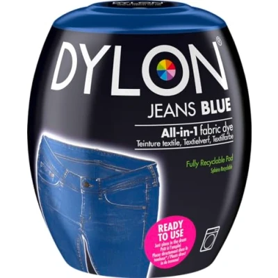 Image of DYLON Washing Machine Fabric Dye Pod for Clothes &amp; Soft Furnishings, 350g Jeans Blue
