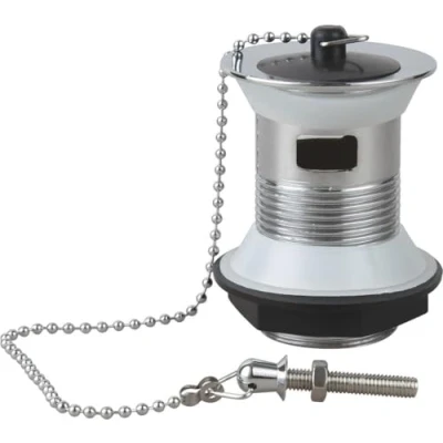 Image of 1 1/4 Inch Slotted Basin Waste with Poly Plug Chain &amp; Stay (Waste Traps for Sinks/Sink Fittings/Sink Fittings/Waste Fittings)