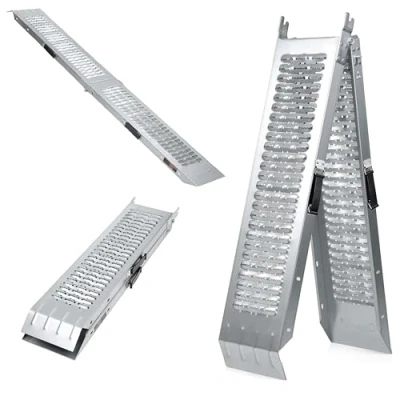Image of Crystals Heavy Duty Folding Loading Ramp 200kg Capacity Aluminium Access for Motorbikes, Mobility Scooters, Vans, Cars &amp; Trolleys Compact, Portable Design Easy Transport Storage