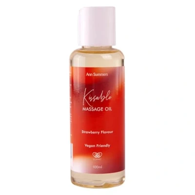 Image of Ann Summers Massage Oil Vegan &amp; Natural Oils for Therapy Moisturising Formula Strawberry