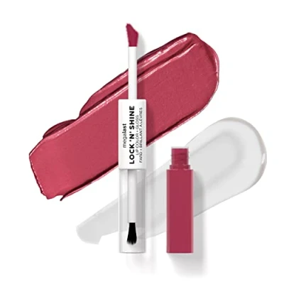 Image of Wet n Wild Megalast Lock n&#039; Shine, Dual Ended Lip Color and Clear Gloss, Vitamin E Jojoba Oil Enriched Formula, La Pink Shade