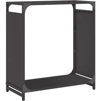 Image of vidaXL Firewood Rack Black 60x28x65 cm Cold rolled steel