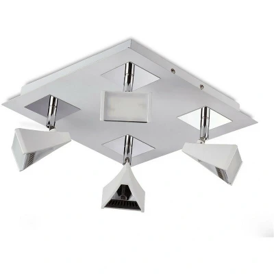 Image of Filippo Spot Light 4 LED Square 20W 3000K, 1750lm, Matt White/Polished Chrome