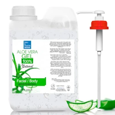 Image of Pure Aloe Vera Gel, 100% Natural, DIY Cosmetics,Face &amp; Body Care, Moisturiser, Hair Repair, After Sun, Soothing Wax Aftercare, Canary Islands 1000 ml 1 kg