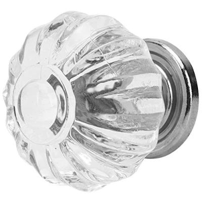 Image of HEEPDD 5Pcs Acrylic Cabinet Door Knobs, Clear Glass Crystal Knobs Diamond Shape Wardrobe Large Cupboard Drawer Pull Handle(Pumpkin)